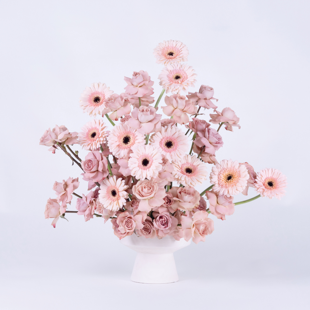 peach daisy gerberra and latter roses Birthday flowers get well soon flowers