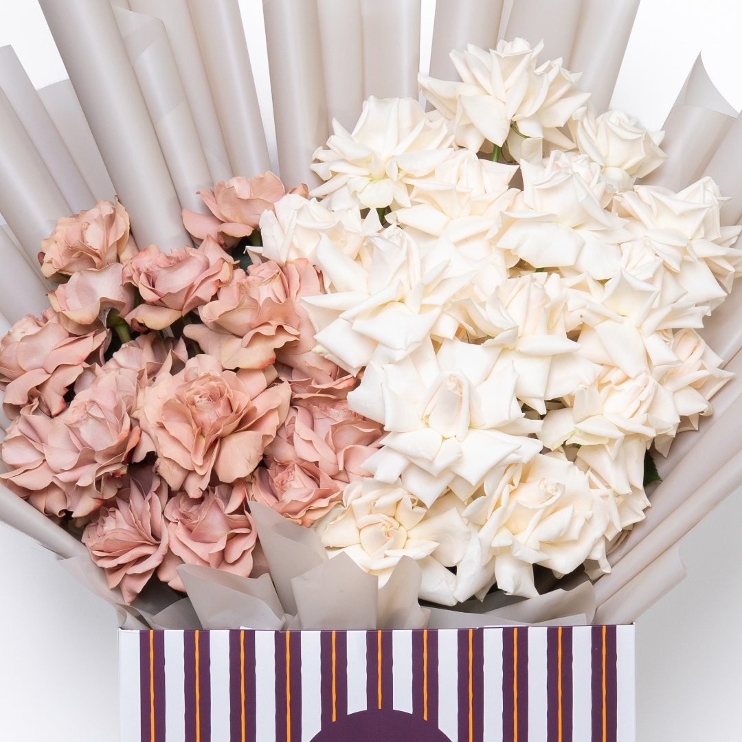Latte and Cream | Brown & Cream Roses Flower Bouquet