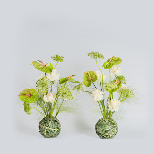 weaved flower arrangement