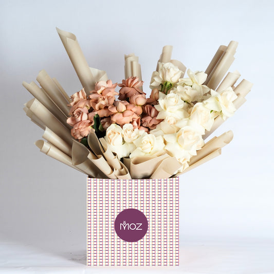 Latte and Cream | Brown & Cream Roses Flower Bouquet