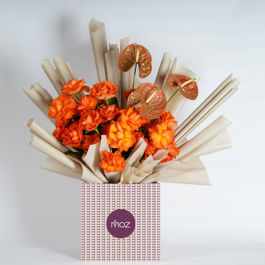 Tangerine | Orange Roses & Anthuriums Bouquet