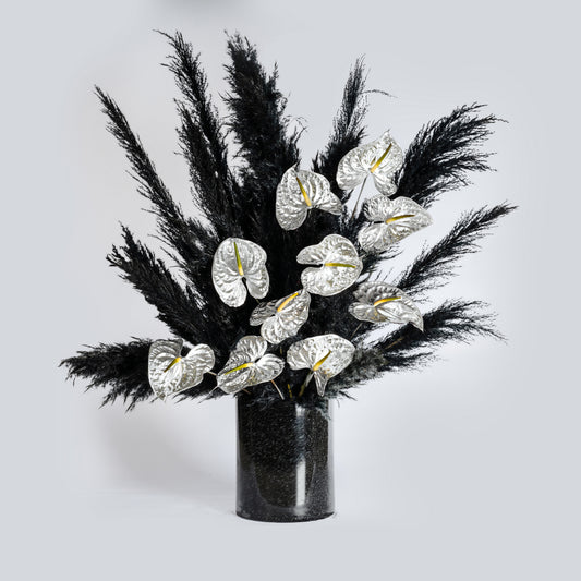 unique flower silver black delivery dubai