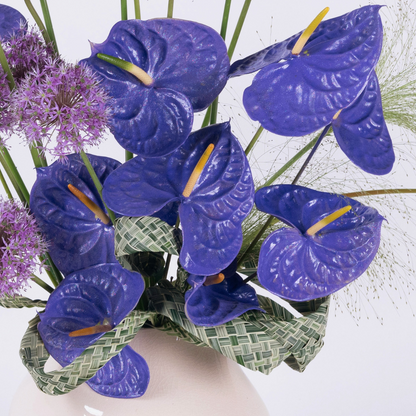 Mauve | Purple Anthuriums & Allium Flower Arrangement