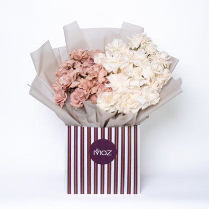 Latte and Cream | Brown & Cream Roses Flower Bouquet