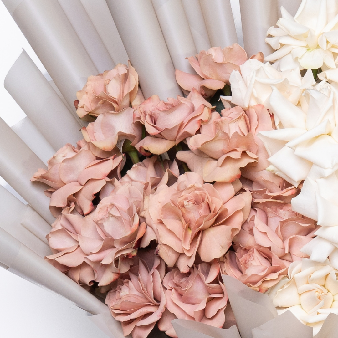 Latte and Cream | Brown & Cream Roses Flower Bouquet