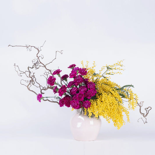 Fuchsia & Yellow Flower Arrangement